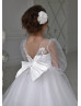 Ivory Lace Tulle Flower Girl Dress Baptism Dress